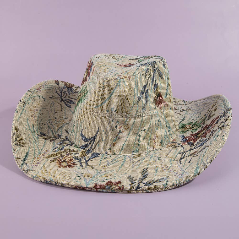 Absofuckinglutely Script Floral Cowboy Hat