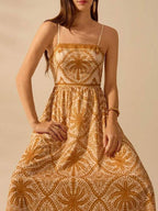 Cascais Bohemia Tropical palm strappy sundress