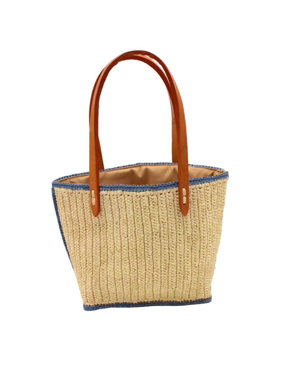 Adele Mini Crochet Raffia Straw Handbag Purse with Colored Edge