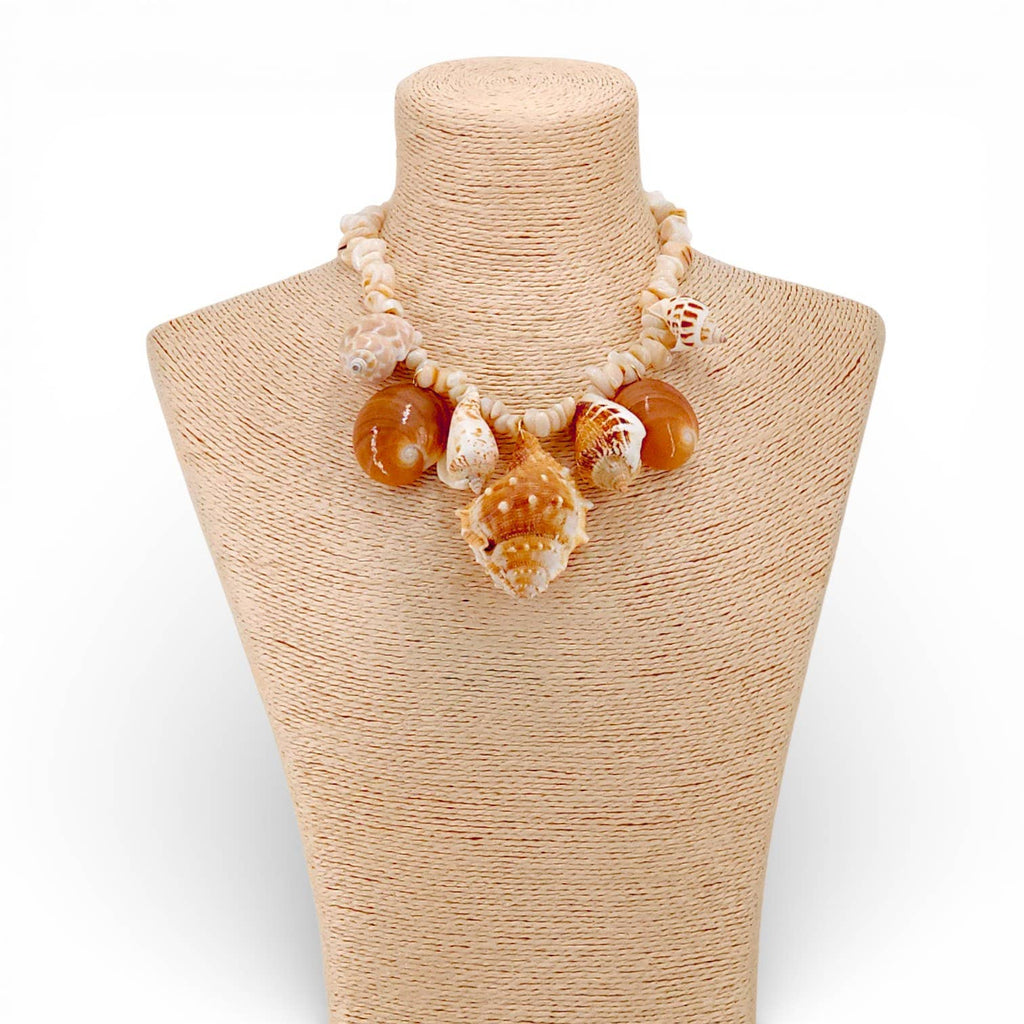 Chunky Beaded Seashell Necklace | Summer Statement Jewelry