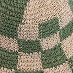 Straw Braided Checkered Bucket Hat