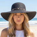 Wide Brim Straw Sun Hat With Cord Hat Band