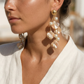 Chunky Shell & Pearl Earrings | Handmade Statement Jewelry