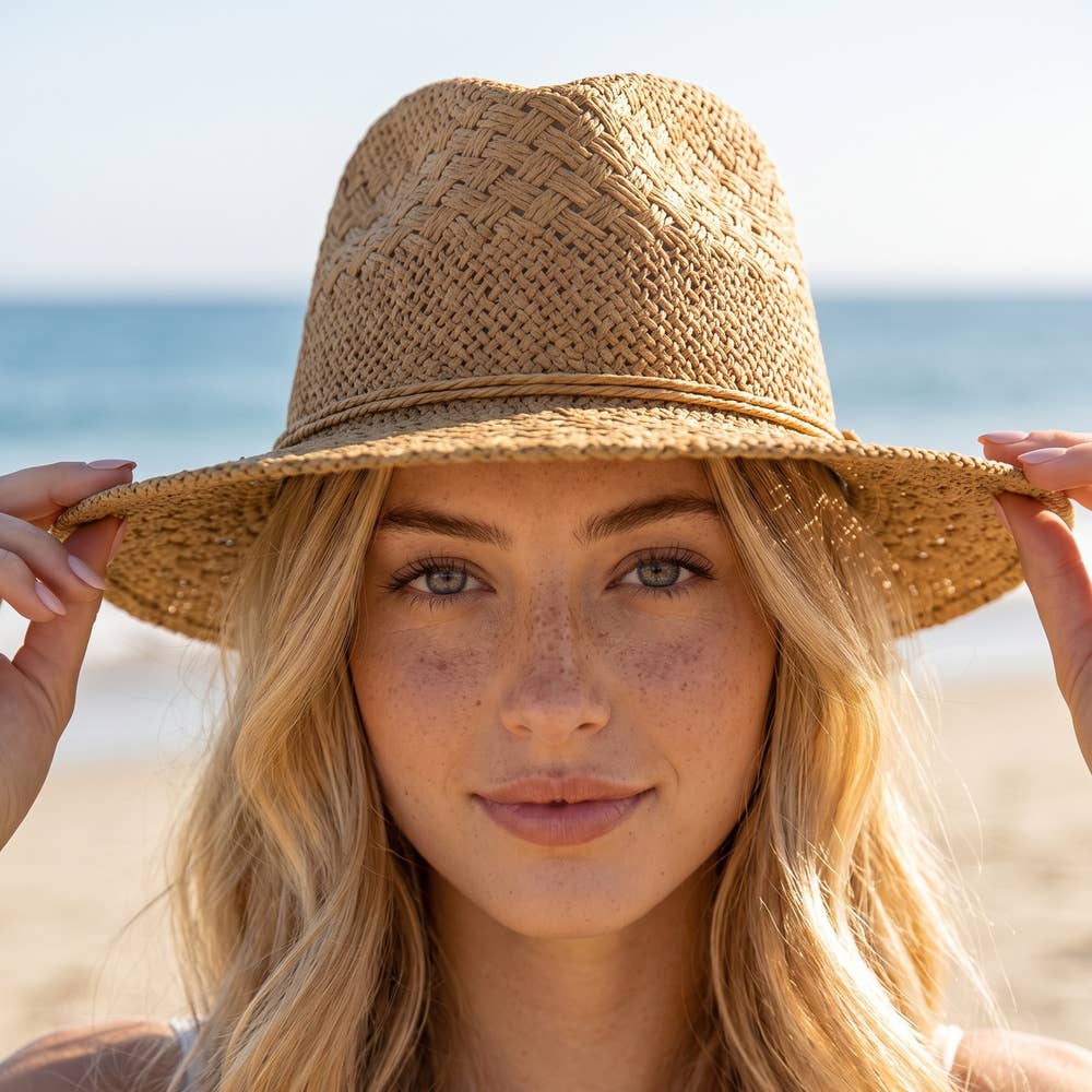 Open Weave Rancher Hat With Braided Band