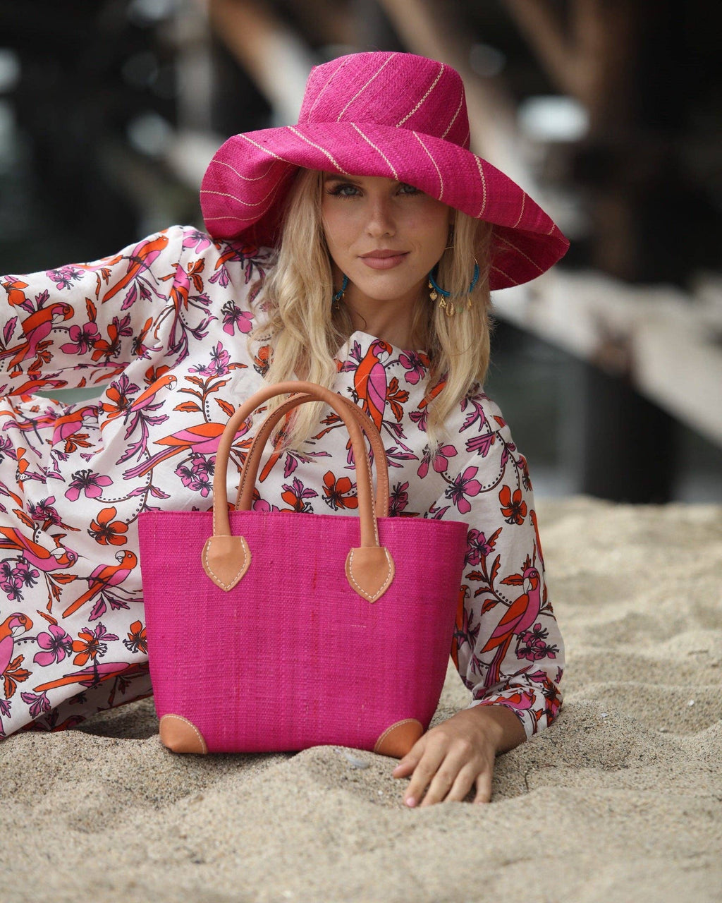 Augustine Raffia Straw Basket Bag - 3 Sizes