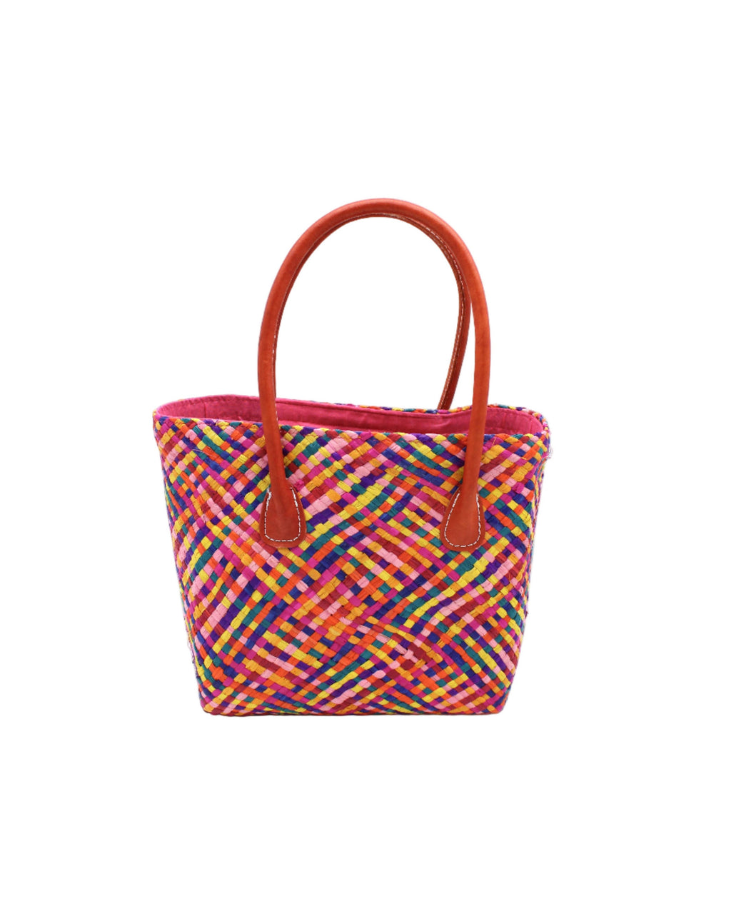 Pianina Small Woven Raffia Straw Basket Bag