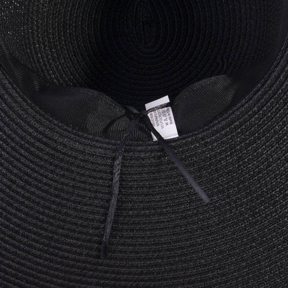 Wide Brim Straw Sun Hat With Cord Hat Band