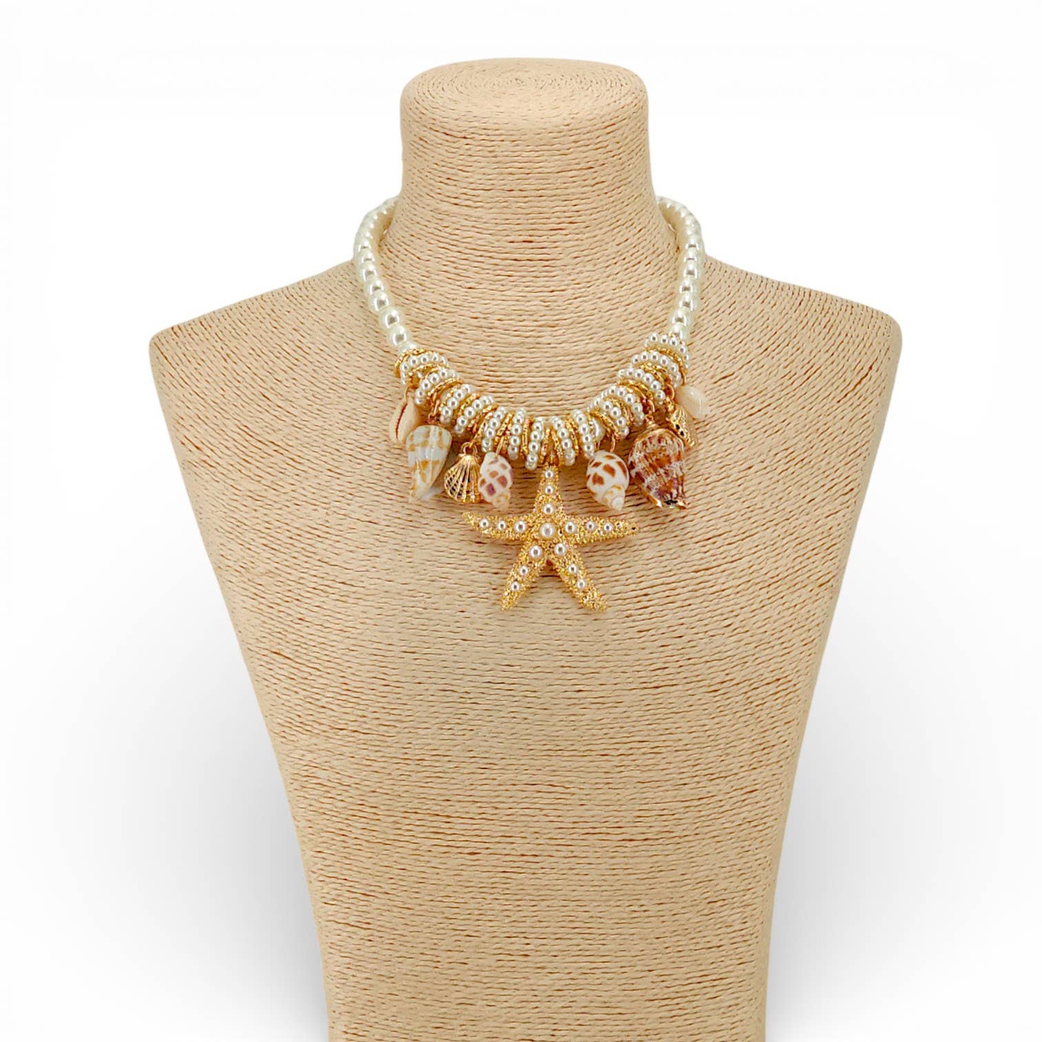 Starfish & Shell Pearl Necklace | Summer Statement Jewelry