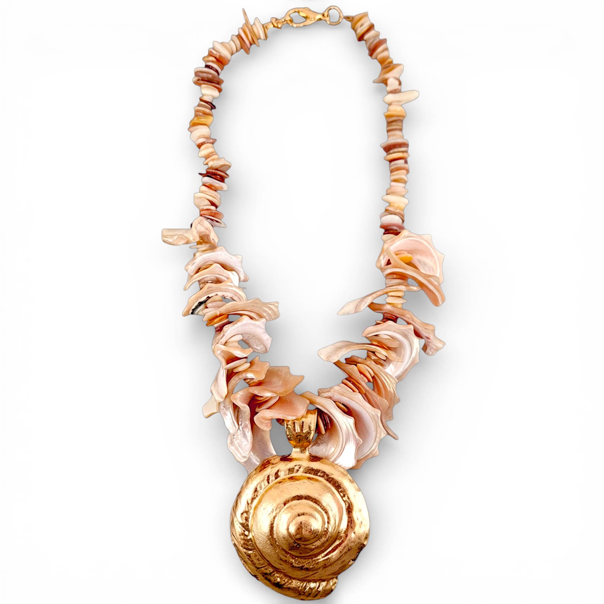 Chunky Spiral Sea Shell Necklace | Summer Statement Jewelry