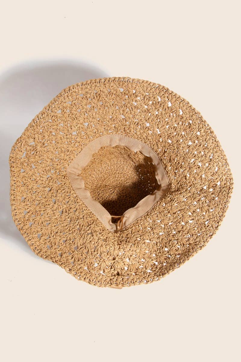 Intricate Straw Braided Bucket Hat