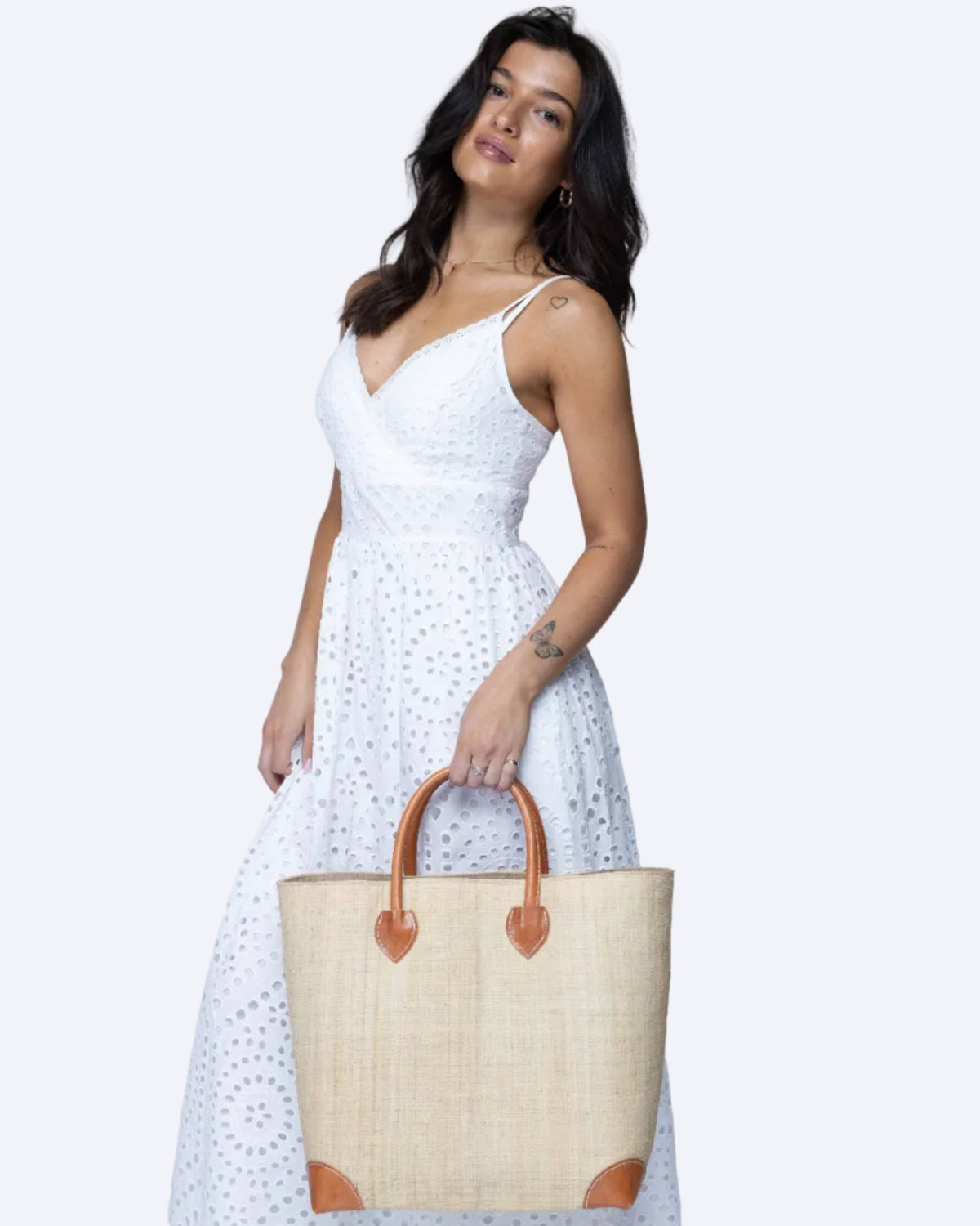 Augustine Raffia Straw Basket Bag - 3 Sizes