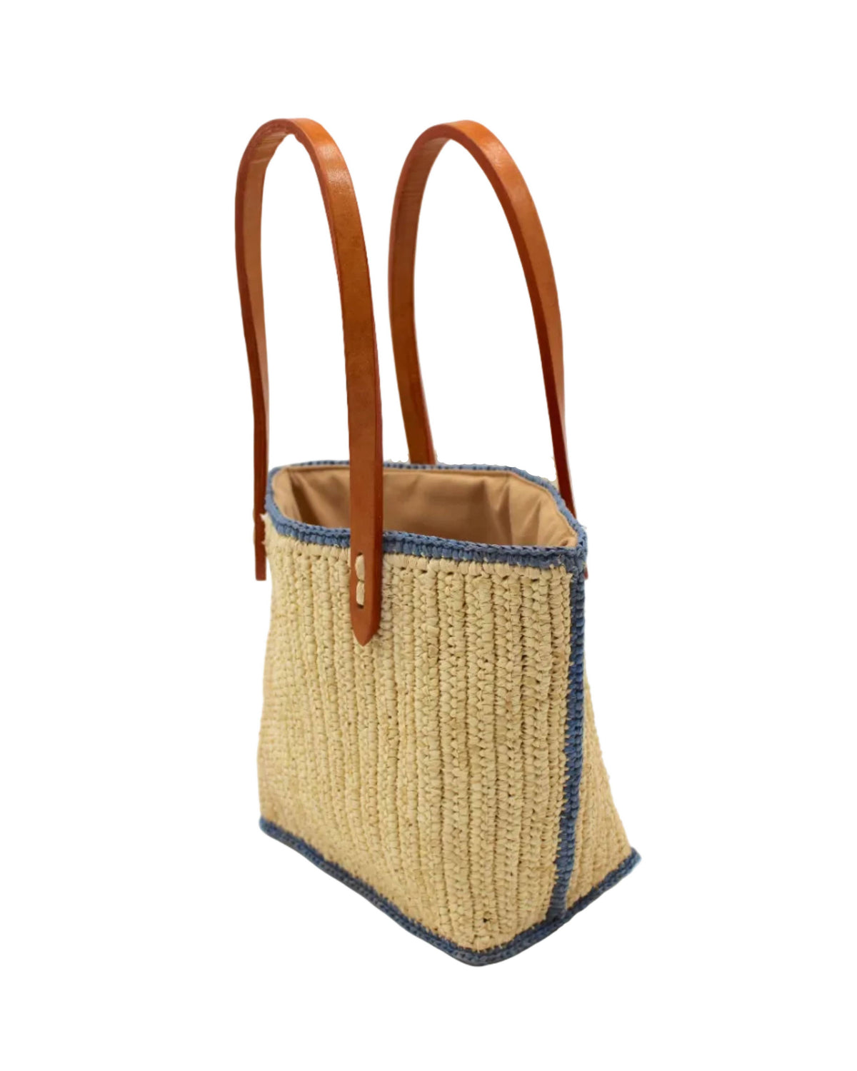 Adele Mini Crochet Raffia Straw Handbag Purse with Colored Edge