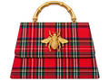 Red Plaid Lulu with Gold Handle - Gold Charms- WS