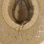 Straw Cowboy Hat With Turquoise Bead Shell Band