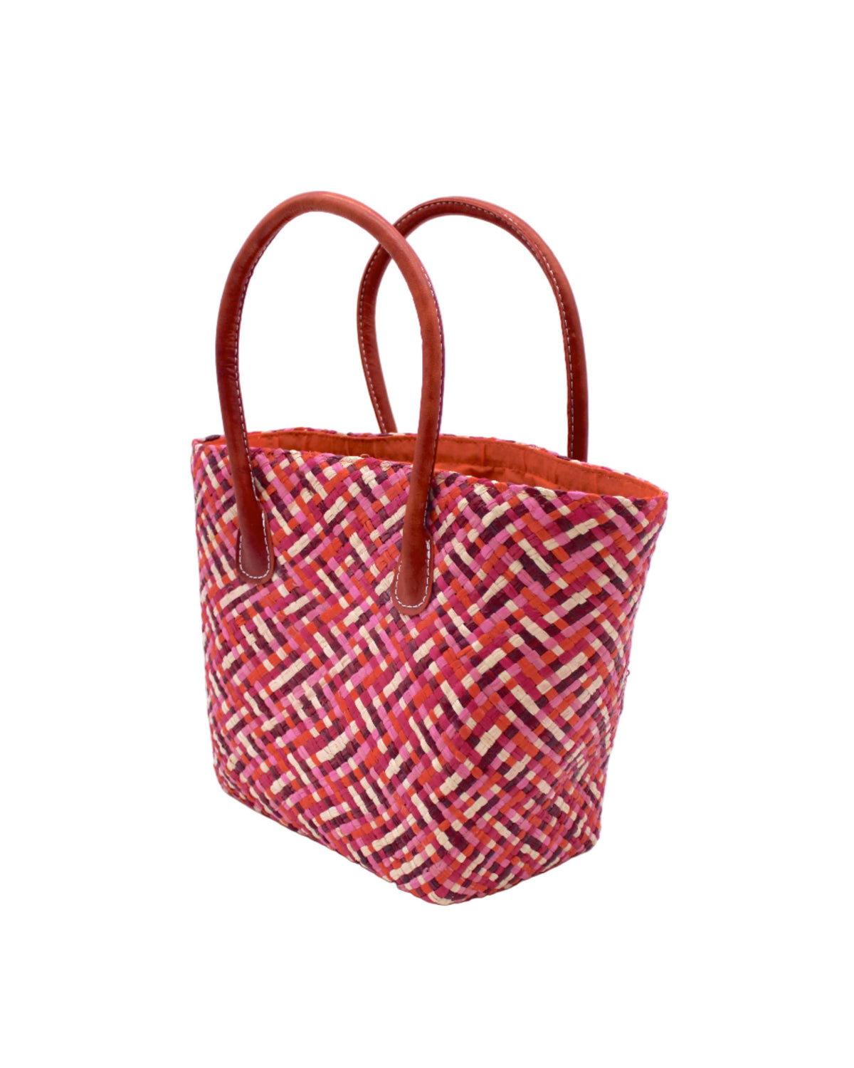 Pianina Small Woven Raffia Straw Basket Bag