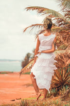 Women's Sleeveless Solid Maxi Dress, Multi Layers