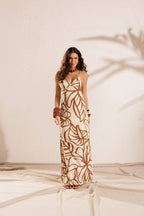 Abstract Floral Maxi Dress
