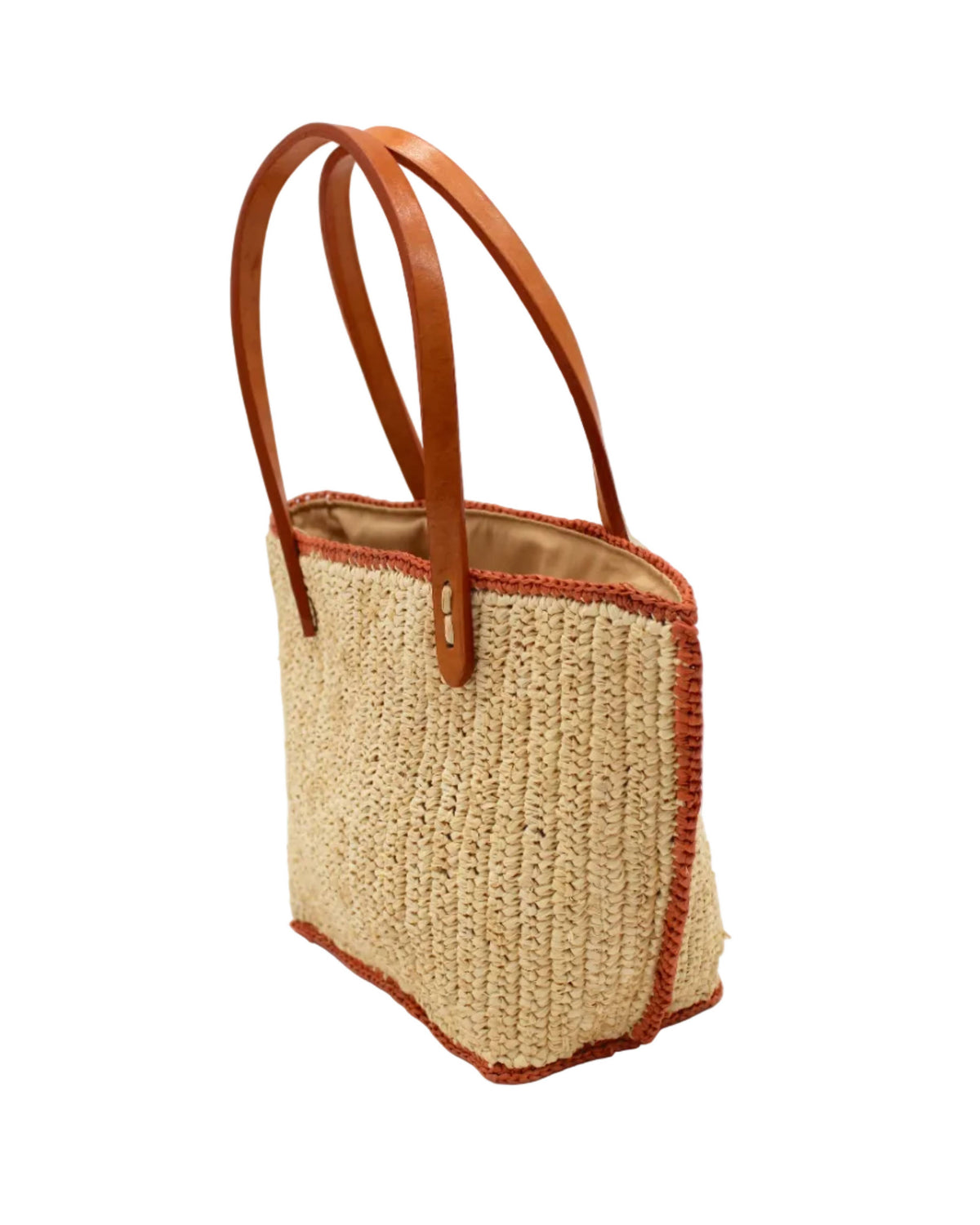 Adele Mini Crochet Raffia Straw Handbag Purse with Colored Edge