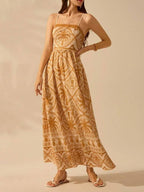 Cascais Bohemia Tropical palm strappy sundress