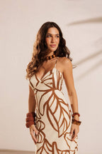 Abstract Floral Maxi Dress