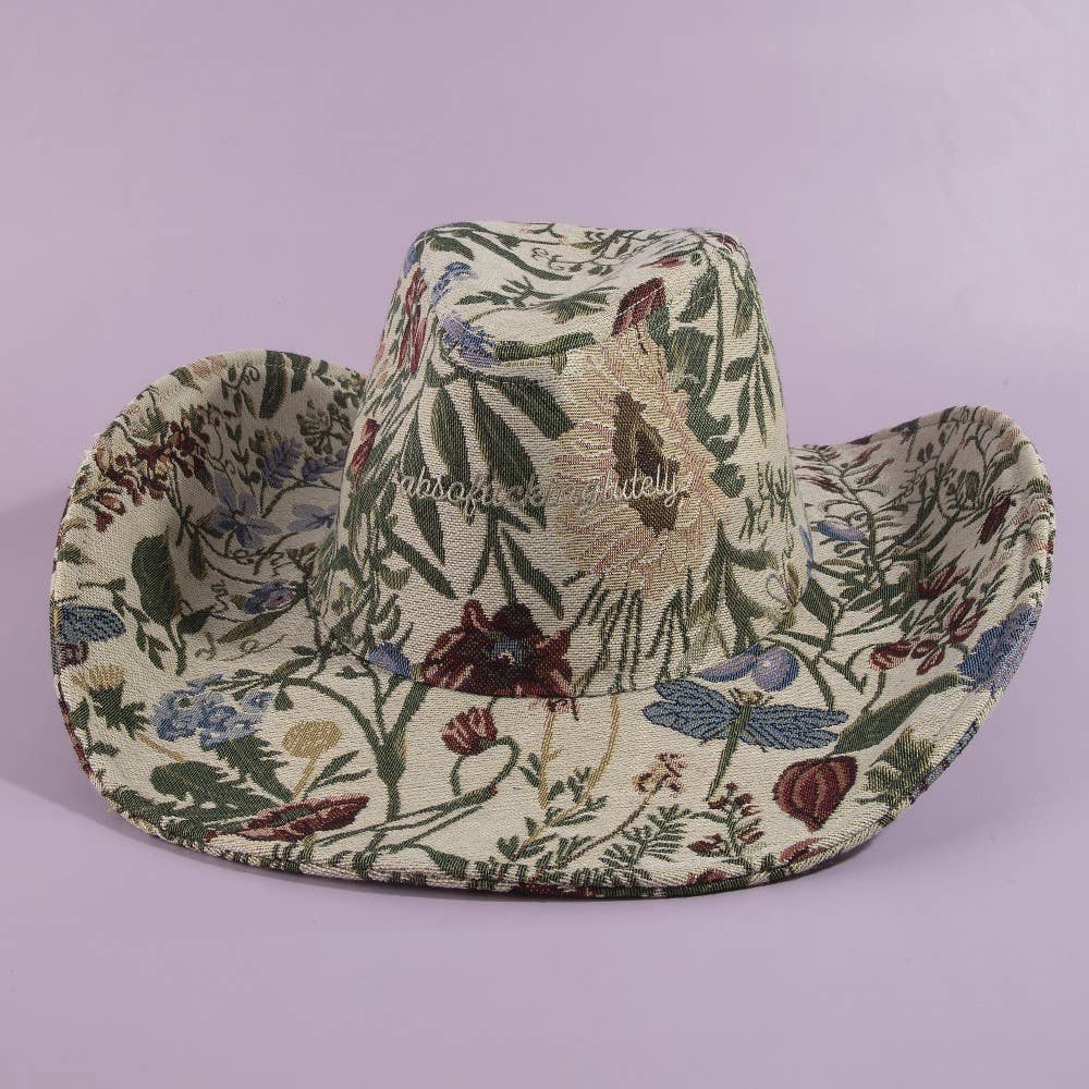 Absofuckinglutely Script Floral Cowboy Hat