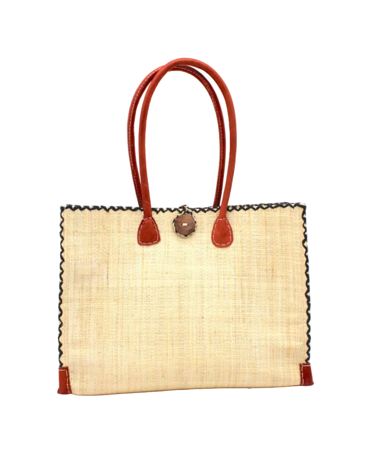 Zafran Solid Color Raffia Straw Beach Bag - 3 Sizes