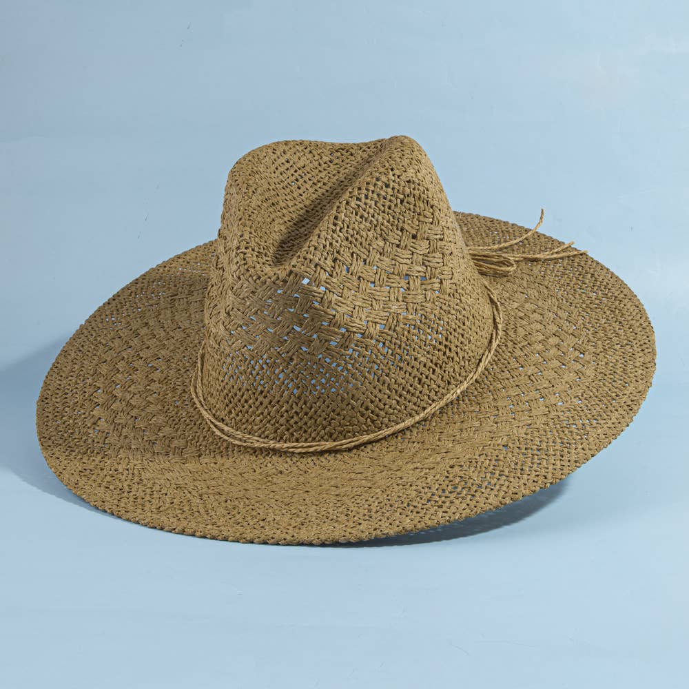 Open Weave Rancher Hat With Braided Band