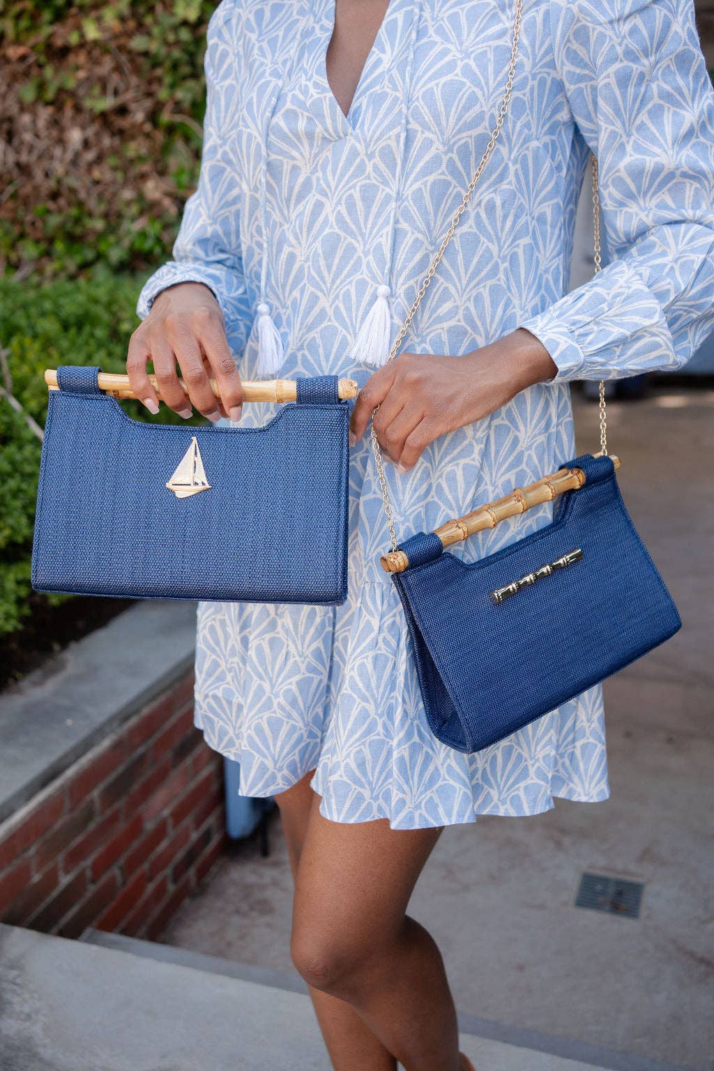 Mary Colored Clutch - Bamboo Natural Handle - WS