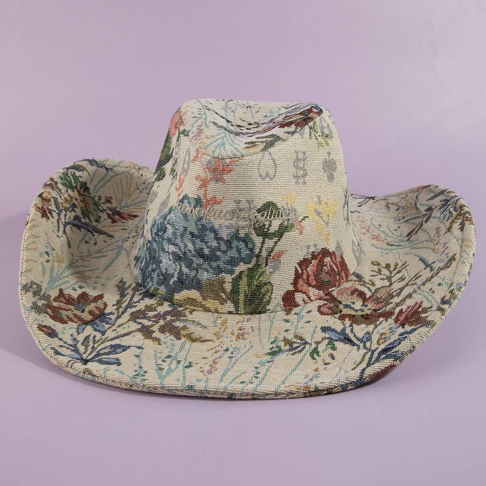 Absofuckinglutely Script Floral Cowboy Hat
