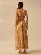Cascais Bohemia Tropical palm strappy sundress