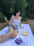 Handmade White Bow Strap Top