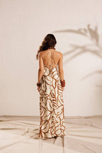 Abstract Floral Maxi Dress