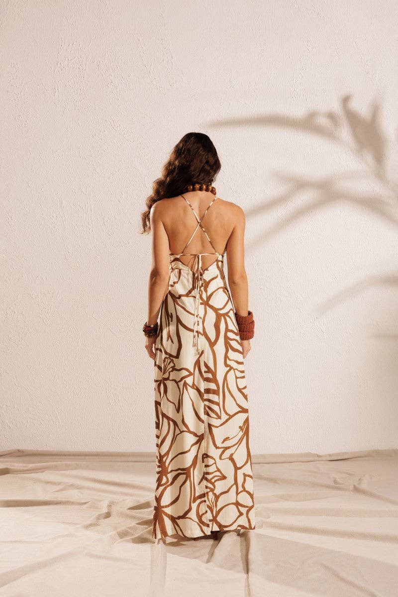 Abstract Floral Maxi Dress
