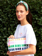 "DINK DINK DINK" LARGE ZIP POUCH, MULTI