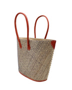 Josephine Small Woven Raffia Straw Tote Bag
