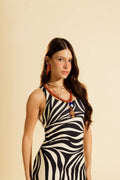 Long Floral Stripe Dress