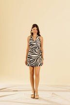 Short Floral Stripe Dress