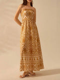Cascais Bohemia Tropical palm strappy sundress