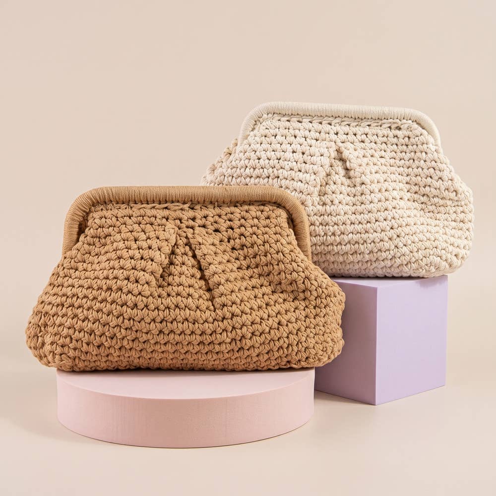 Smooth Crochet Knit Pouch Bag