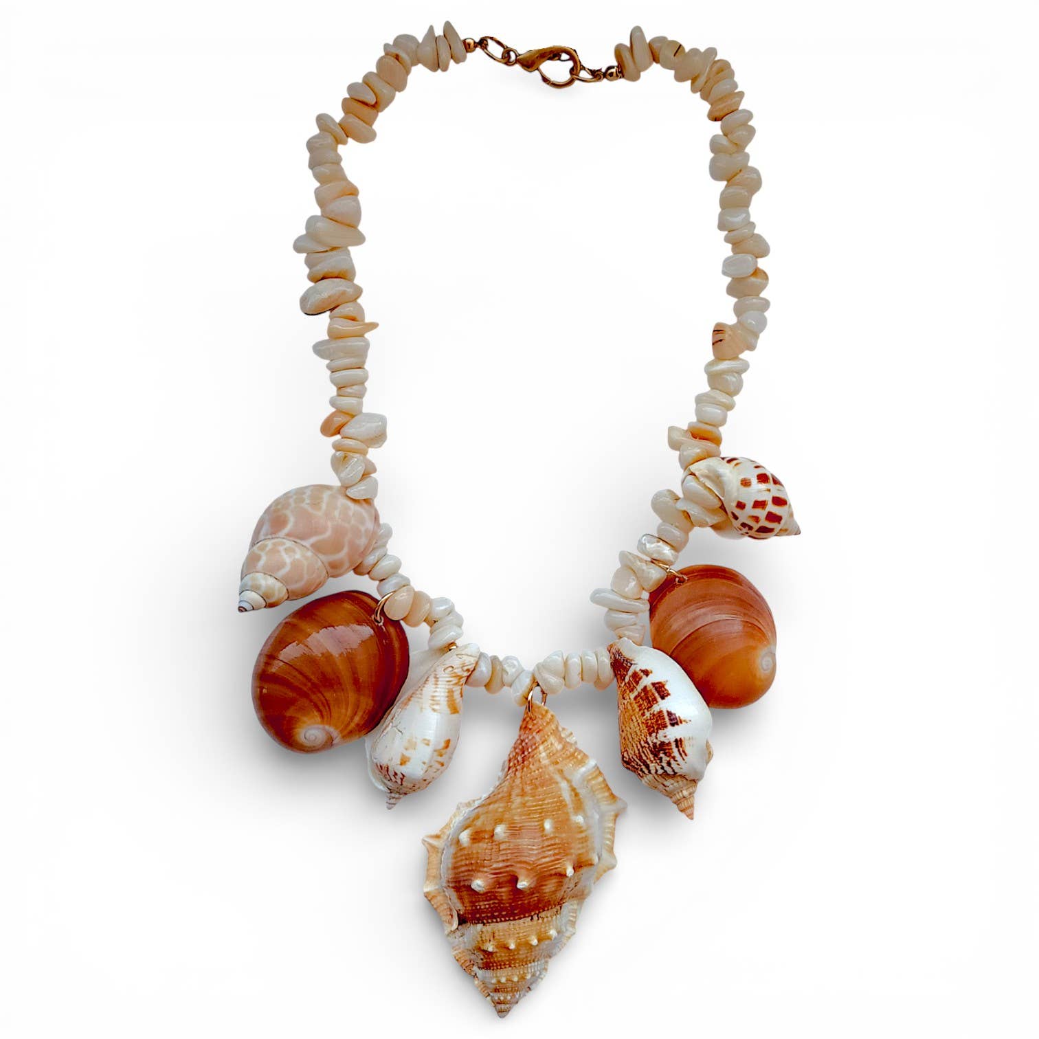 Chunky Beaded Seashell Necklace | Summer Statement Jewelry