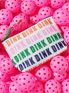 "DINK DINK DINK" LARGE ZIP POUCH, MULTI
