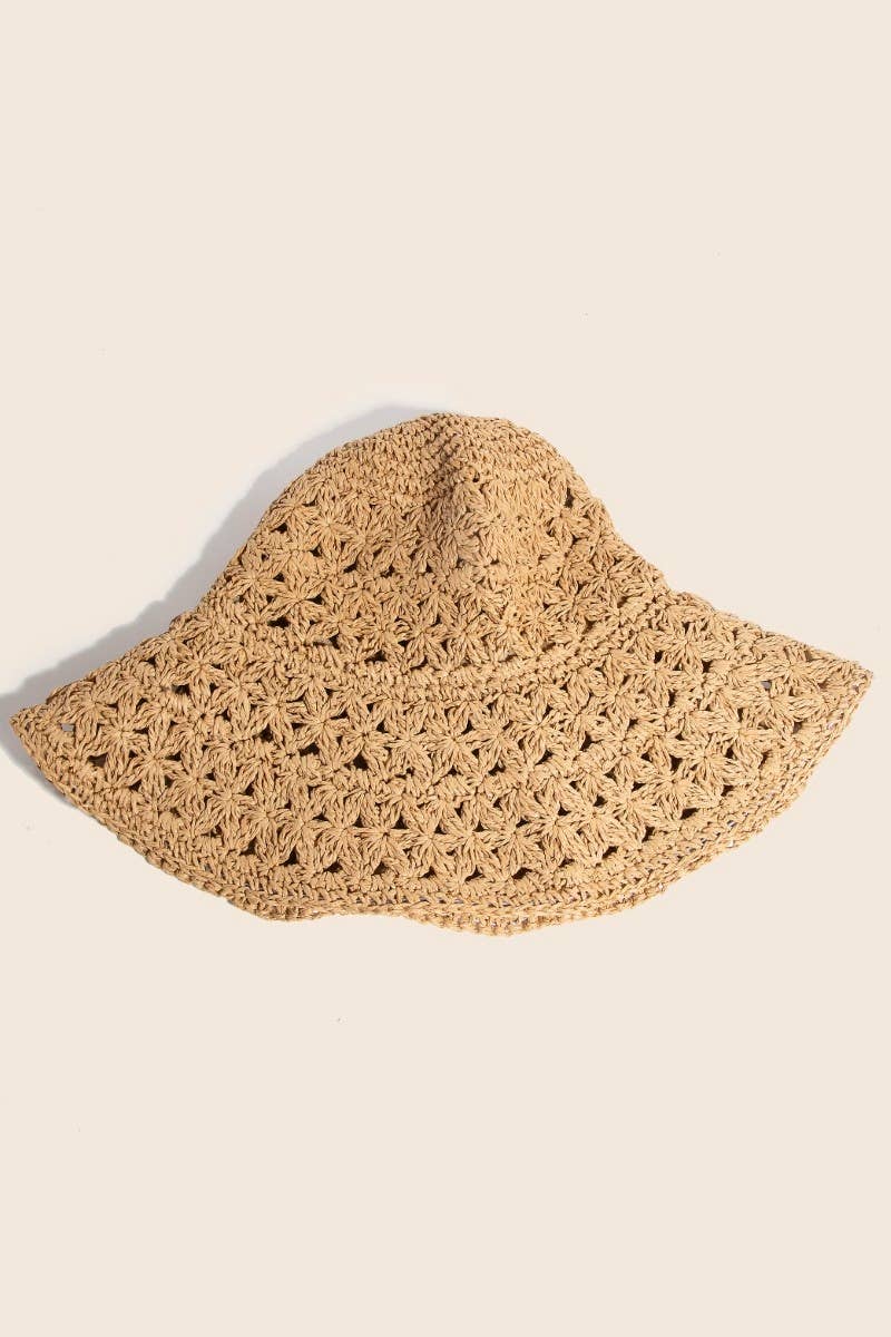 Intricate Straw Braided Bucket Hat
