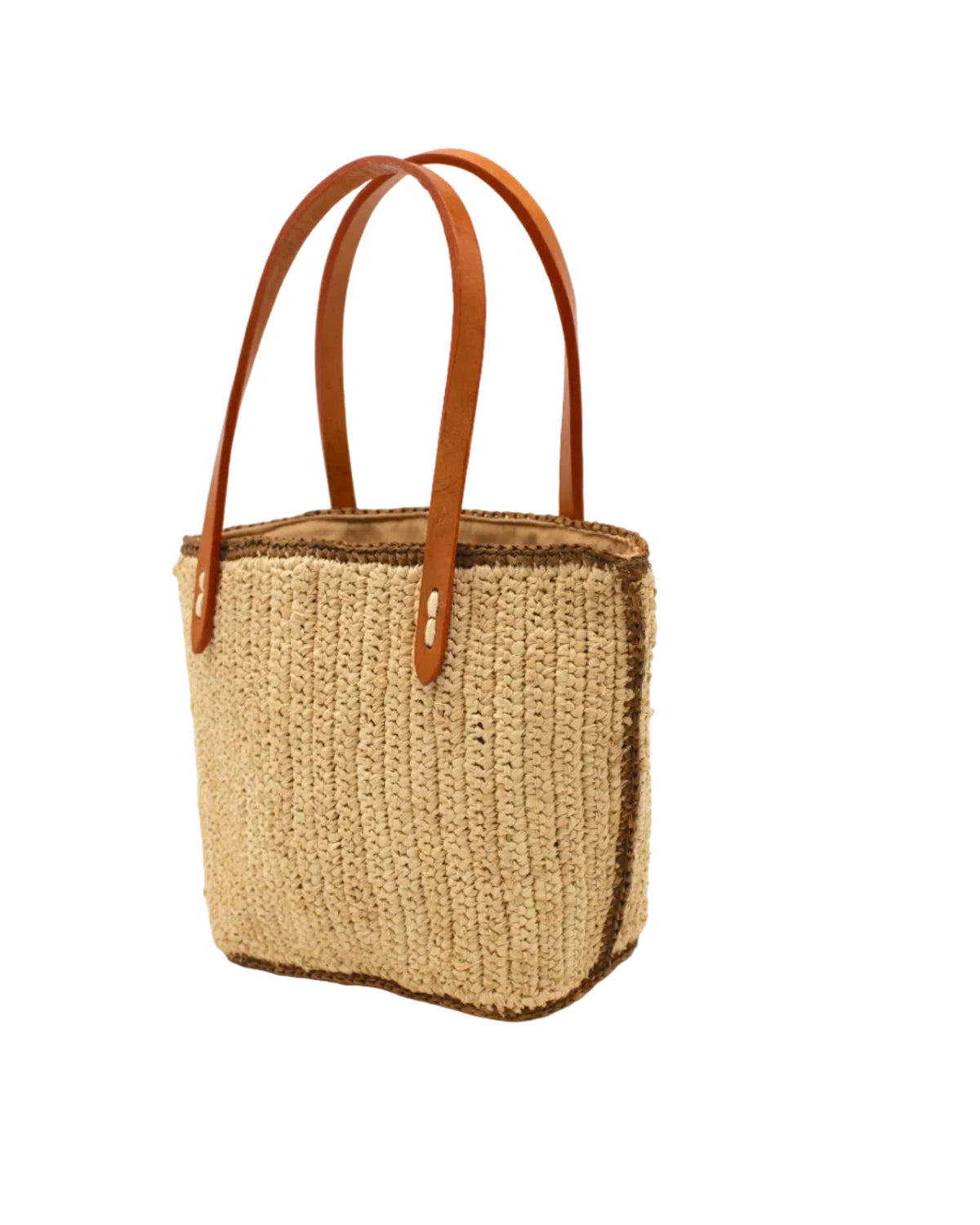 Adele Mini Crochet Raffia Straw Handbag Purse with Colored Edge