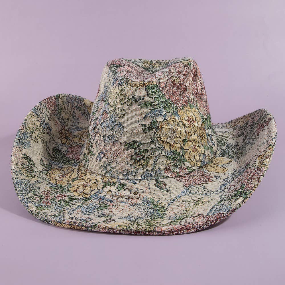 Absofuckinglutely Script Floral Cowboy Hat