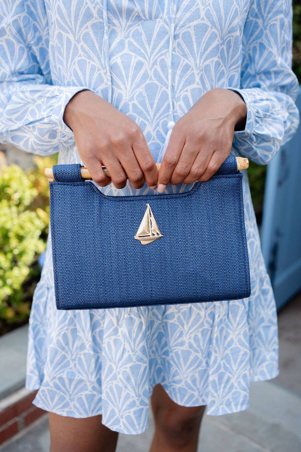 Mary Colored Clutch - Bamboo Natural Handle - WS