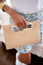 Chloe Clutch - Straw - Gold Charm