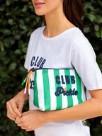 "CLUB PICKLE" LARGE ZIP POUCH, MULTI