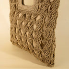 Square Straw Braided Tote Bag
