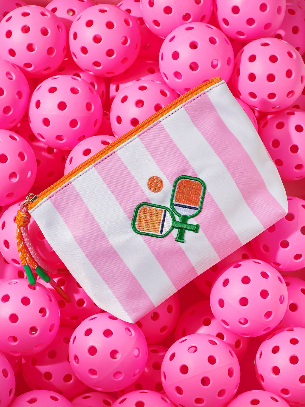 STRIPE PADDLES MEDIUM ZIP POUCH, MULTI