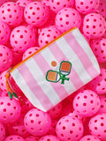STRIPE PADDLES MEDIUM ZIP POUCH, MULTI